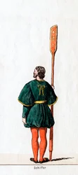 Bootman, kostuumontwerp voor Shakespeares toneelstuk, Henry VIII, 19e eeuw