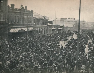 Boer Commando dat door Johannesburg trekt Tweede Transvaal Oorlog, c1900