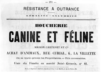 Boucherie Canine et Feline, uit Franse politieke posters van de Parijse Commune, mei 1871