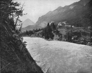 Bow River Rapids, Banff, Noordwestelijke Territoria, Canada