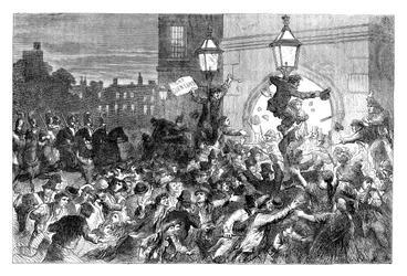Broodrellen bij de ingang van het Lagerhuis, Westminster, Londen, 1815 ca. 1895
