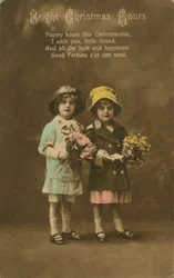 Heldere Kersturen vintage kerstkaart