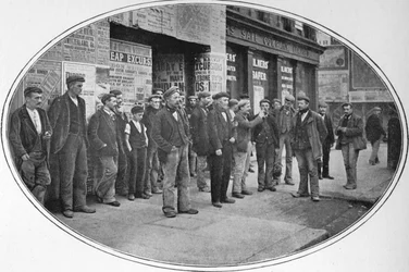 Bouwvakkers klaar voor werk, Londen, ca. 1900 1901