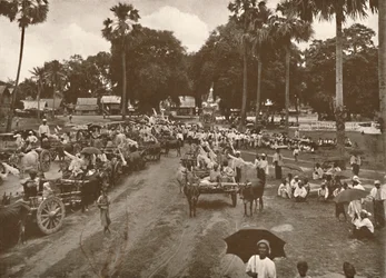 Birmaanse Begrafenis - Processie van Karren met Offers, 1900