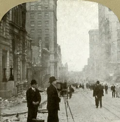 California St., kijkend naar het veerbootdepot - Bankdistrict, 1906