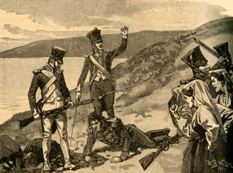 Gevangenneming van de Franse maarschalk Joachim Murat, Calabrië, Italië, 1815