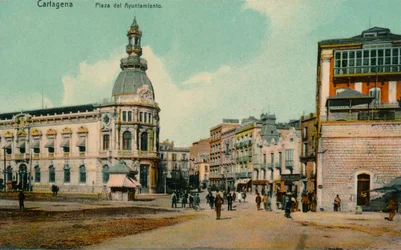 Cartagena - Plaza del Ayuntamiento, ca. 1900.