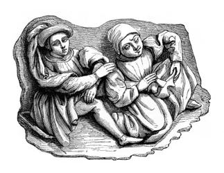 Gesneden houten reliëf, 15e eeuw, 1870