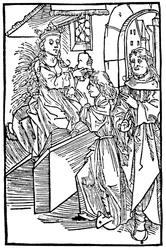Cassandra, legendarische Trojaanse prinses en profetes, geeft een voorspelling