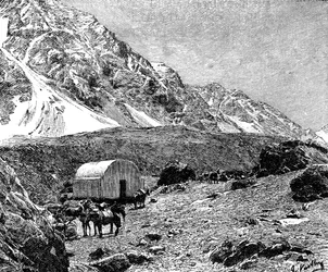 Casucha del Portillo, op de Cumbre, Chili, 1895