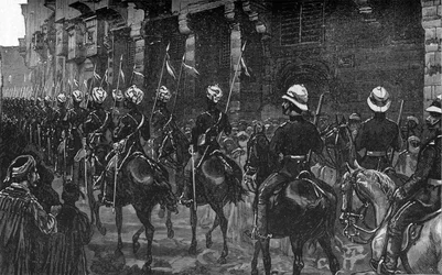 Cavaleriedemonstratie in de Arabische Wijk, Caïro, c1882-85