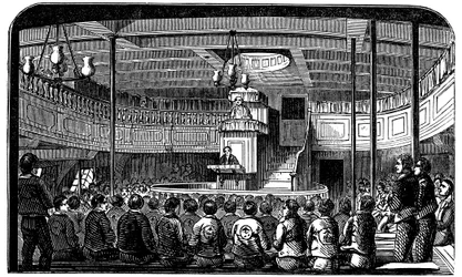 Kapel aan boord van de gevangenishulk Warrior in Woolwich, Londen, 1848