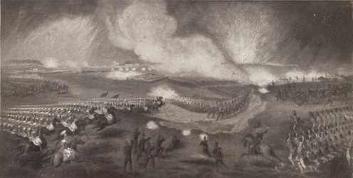 Aanval van de Britse troepen op de weg naar Windlesham, 24 april 1854
