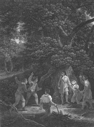 Karel II in het bos van Boscobel, 1651