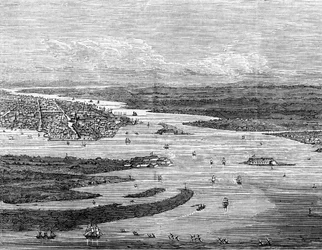 Haven van Charleston, South Carolina, met gezonken schepen