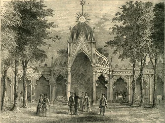 Chinees paviljoen in Vauxhall Gardens, c1878