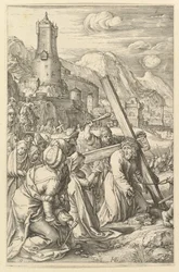 Christus draagt het kruis, uit De Passie van Christus