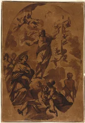 Christus Triomfant Verschijnt aan een Smekende Heilige, 1600s