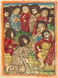 Christus wast de voeten van de apostelen