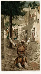 Christus geneest de melaatsen in Kapernaüm, ca. 1890