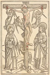 Christus aan het kruis met engelen