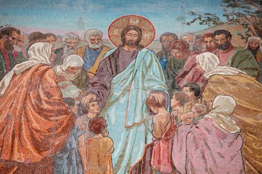 Kerk van de Verlosser op het Bloed of Kerk van de Opstanding; De zegen van de kinderen; Sint-Petersburg, Rusland