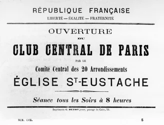 Club Central de Paris, van Franse politieke posters van de Parijse Commune, mei 1871