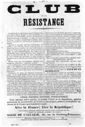 Club de la Resistance, uit Franse politieke posters van de Parijse Commune