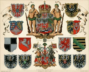 Wapen van het Koninkrijk Pruisen en provincies Meyers Großer Konversations-Lexikon, 1883