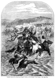 Gevecht tussen de Franse en Engelse cavalerie bij de oversteek van de Somme