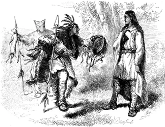 Bekeerde Native American en Powows, 17e eeuw, ca. 1880