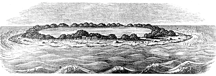 Koraalrif dat een lagune creëert