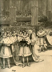 Kroning van Koning Willem IV: de koninklijke processie, Westminster Abbey, Londen, 1830 ca. 1890