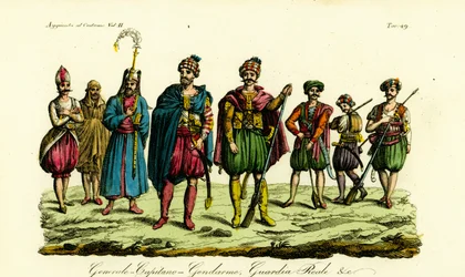 Kostuums van Berber soldaten, Tunis