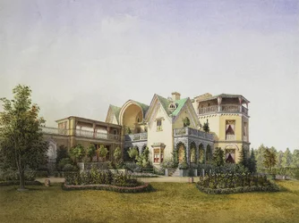 Cottage Palace in het Alexandria Park in Peterhof, 1847
