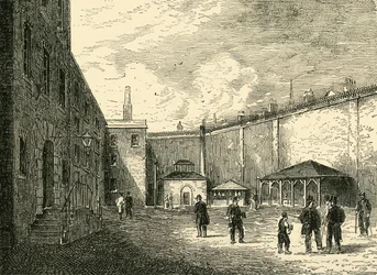Binnenplaats in de Fleet Gevangenis, ca. 1872