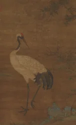 Kraanvogel in een bamboebos, 14e-begin 15e eeuw