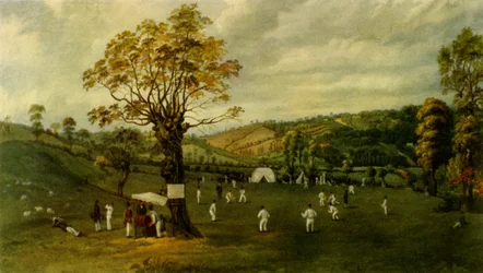 Cricketwedstrijd tussen Nottingham en Leicester, c.1829, 1947