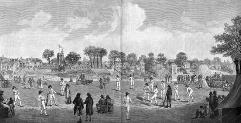 Cricket bij Moulsey Hurst, 1890