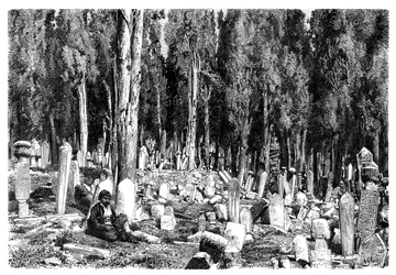 Cipressen op de begraafplaats van Scutari, Turkije, 1895