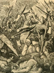 Dood van Harold bij de Slag bij Hastings, 1873