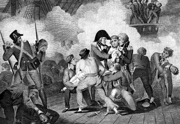 Dood van Nelson aan boord van HMS Victory bij de Slag om Trafalgar