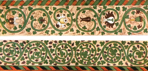 Decoratie in de Kumla Kerk, Zweden, 1928