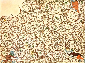 Decoratie in de Solna kerk, nabij Stockholm, Zweden, 1928