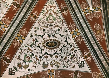 Decoratie in de kerk van Saint-Martin, Lutry, Vaud, Zwitserland, 1928