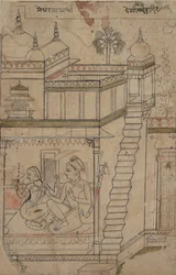 Desvarari Ragini: Folio uit een ragamala-serie Garland of Musical Modes, begin 18e eeuw