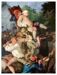 Detail van Het Leden Voorzitterschap, door William Hogarth, 1755 1956