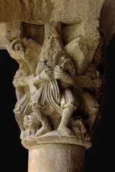 Detail van een kapiteel in het klooster Sant Pere de Galligants, 12e eeuw