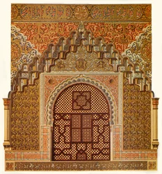 Detail van de zijramen in de Hal van de Twee Zusters, 1907