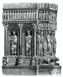 Detail van het portaal van St Trophimus, Arles, 12e eeuw